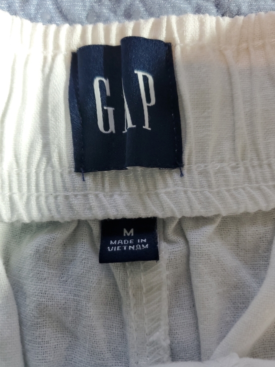 GAP Med Linen Blend Off White Drawstring Elastic-Waist Shorts - Picture 3 of 7